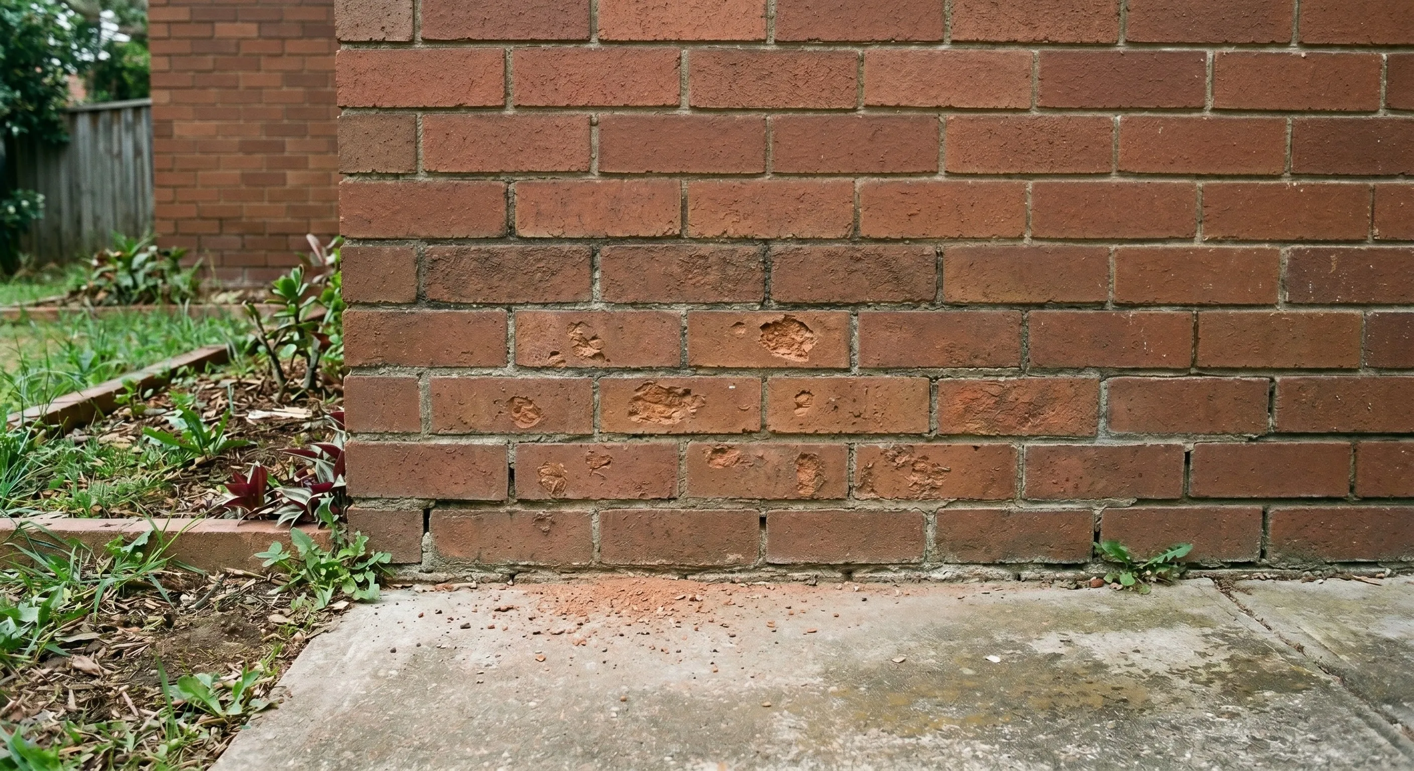Fretting brick remediation work on a Sydney brick wall