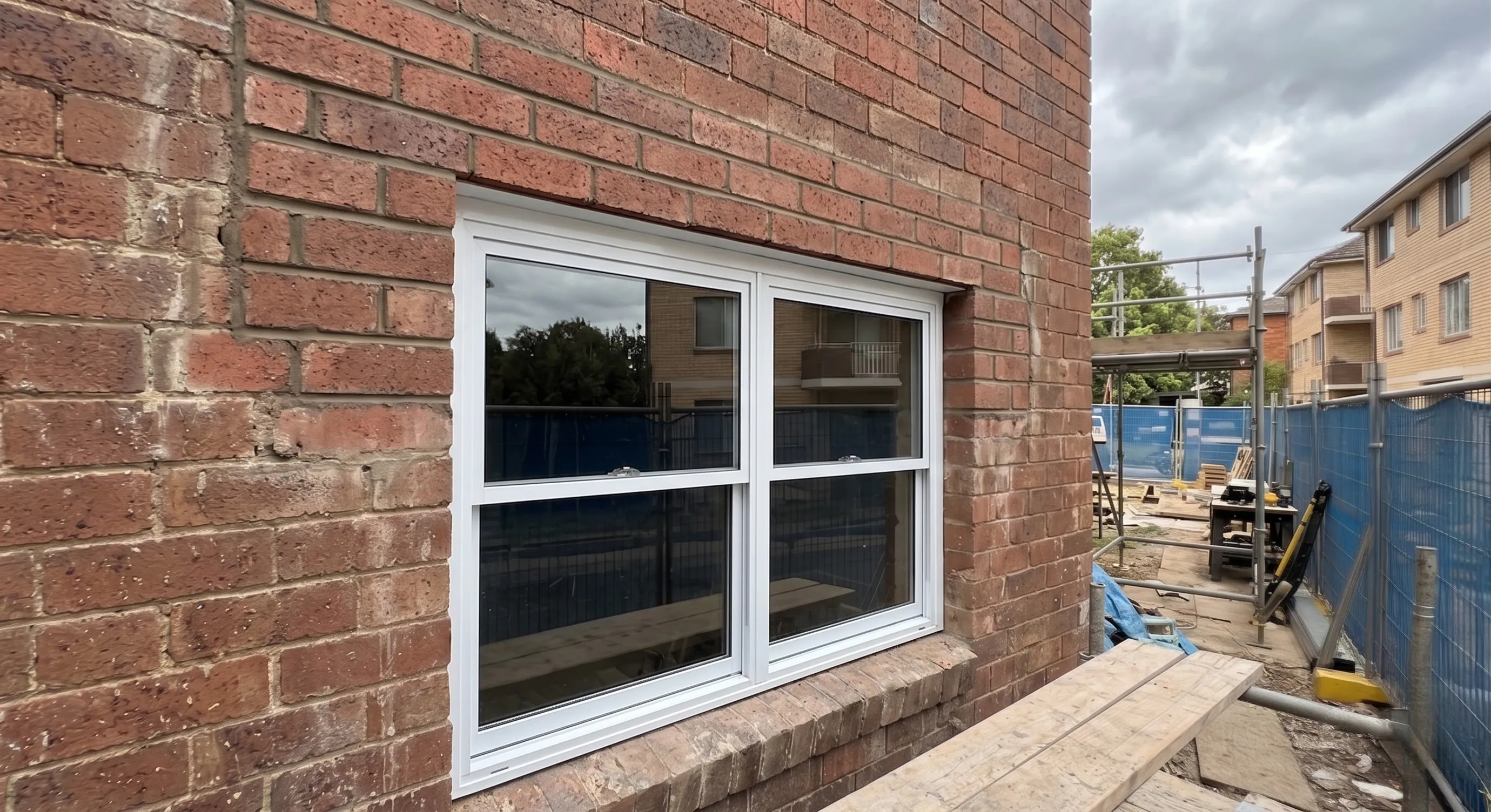 Lintel replacement work above a window on a Sydney brick wall