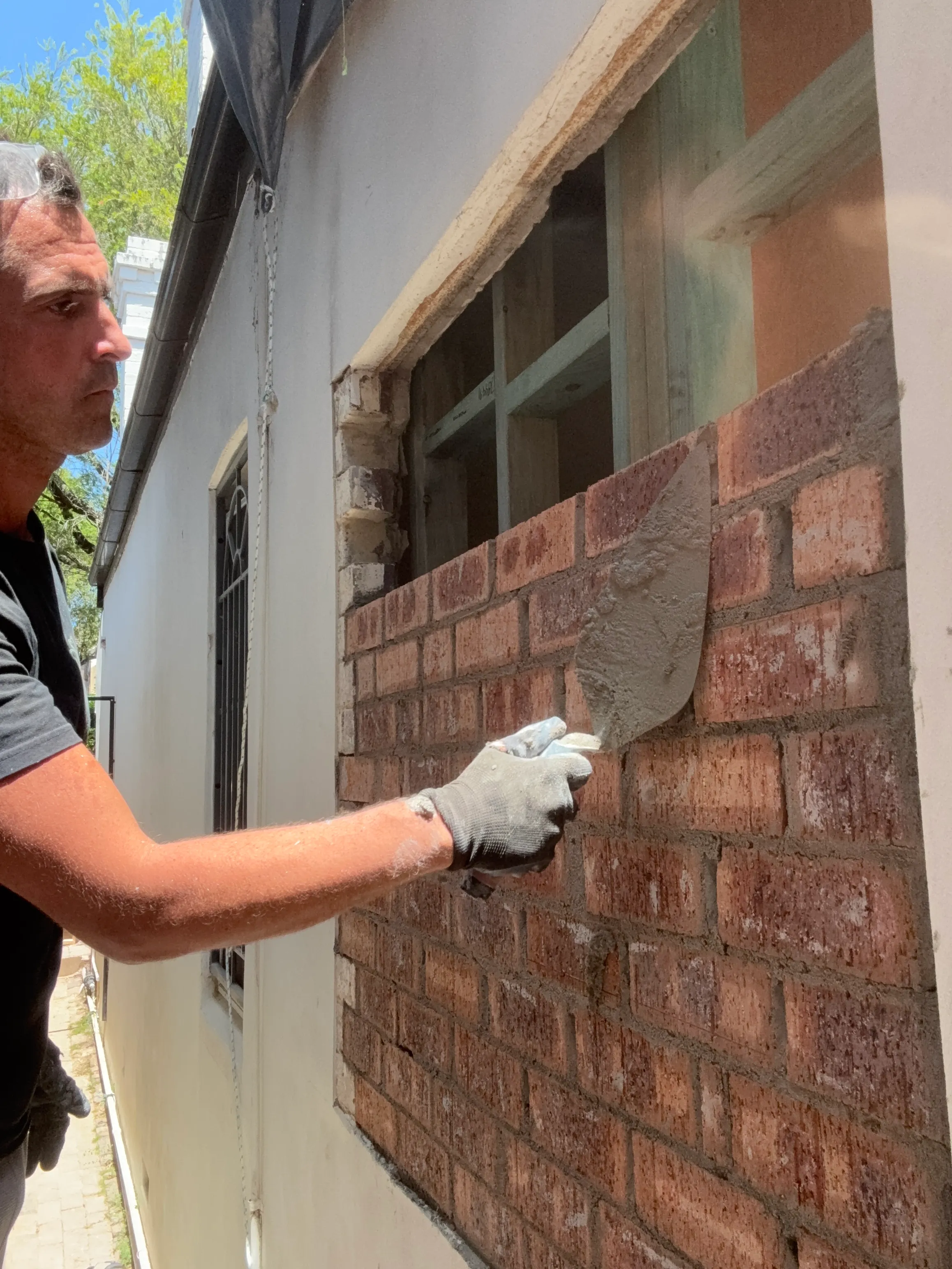 Masonry repair work on a Sydney property